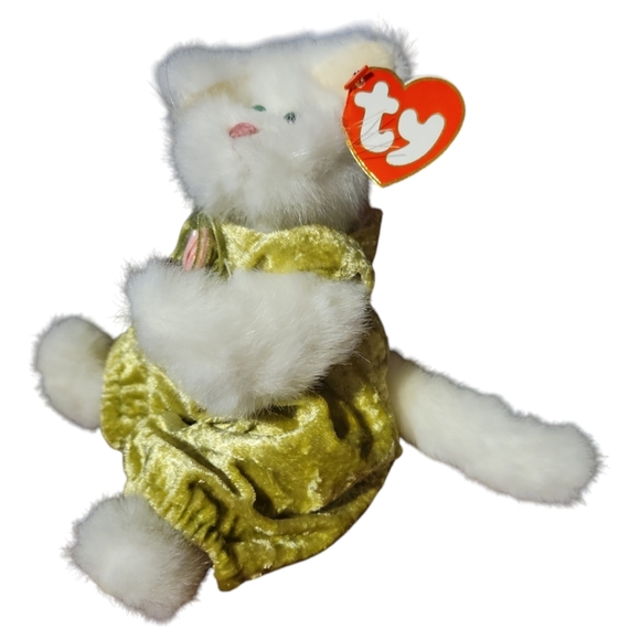 Vtg 93 Katrina Cat Beanie Babies Attic Treasures Collection 1993 Jointed Green - Picture 2 of 10